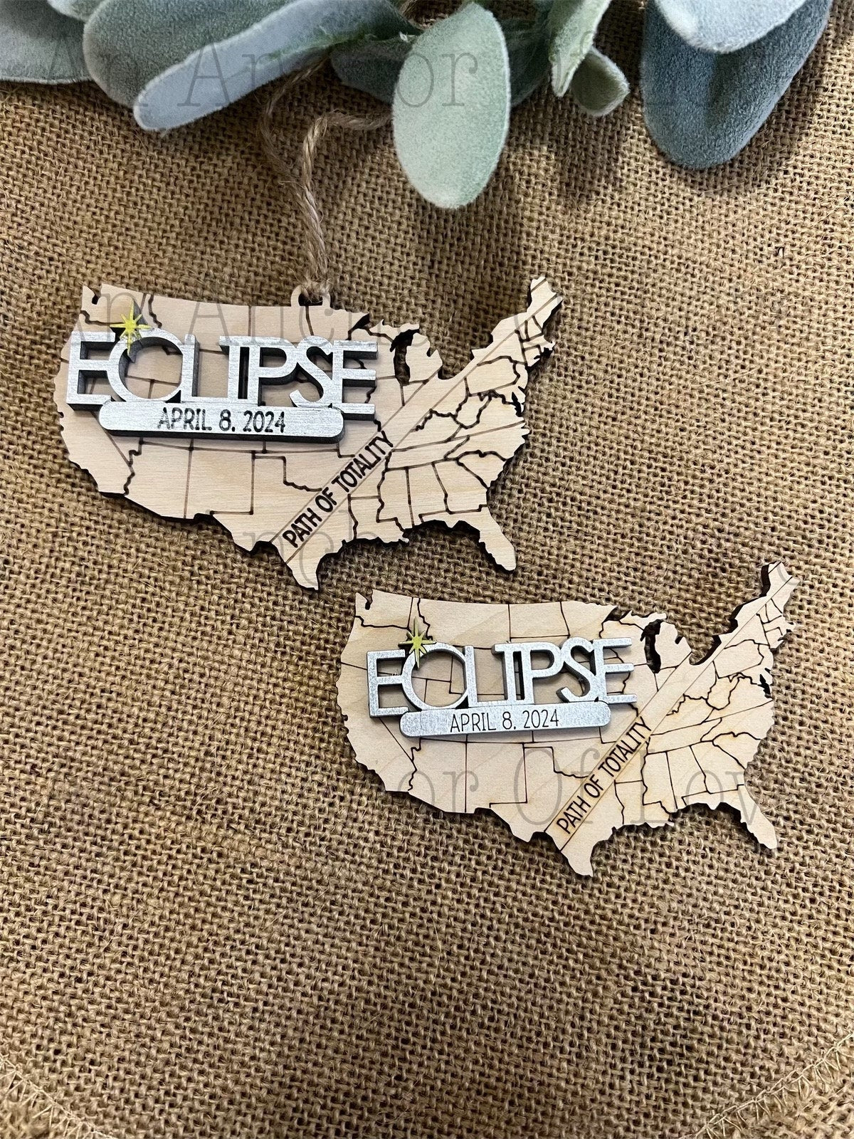 2024 Eclipse Keepsake, Path of totality states magnet or ornament , Eclipse Souvenir wholesale available