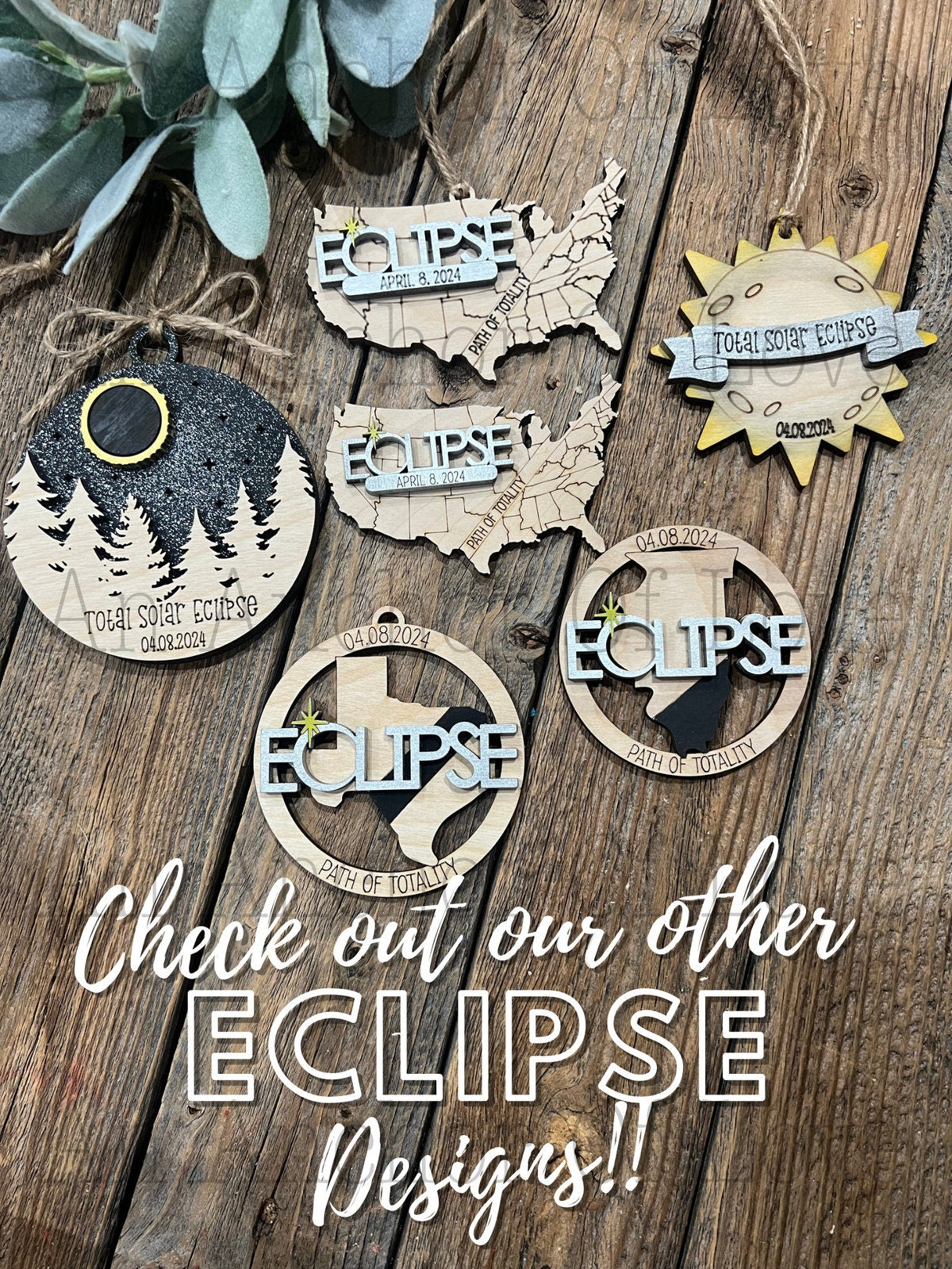 2024 Eclipse Keepsake, Path of totality states magnet or ornament , Eclipse Souvenir wholesale available