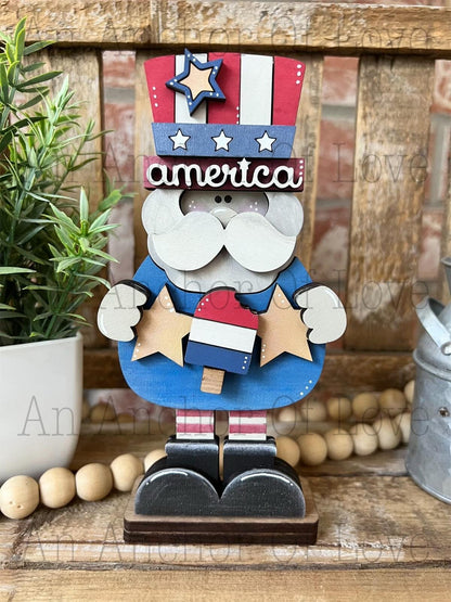 Standing Mini Uncle Sam | Uncle Sam | Fourth of July | Uncle Sam Shelf Sitter | July 4th | 4th of July Decor | Americana decor