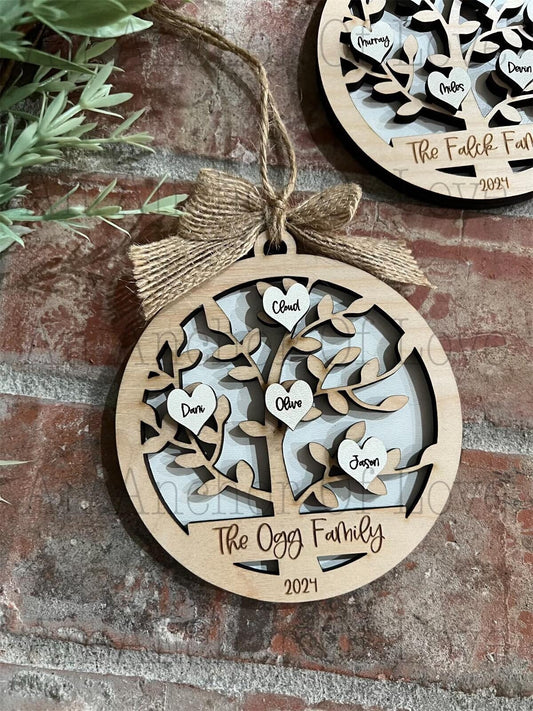 Personalized family tree Christmas ornament / Christmas ornament /-up to 15 names