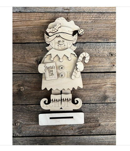 Standing elf DIY Paint Kit |  Laser Cut Wood Blanks | Holiday DIY Kits