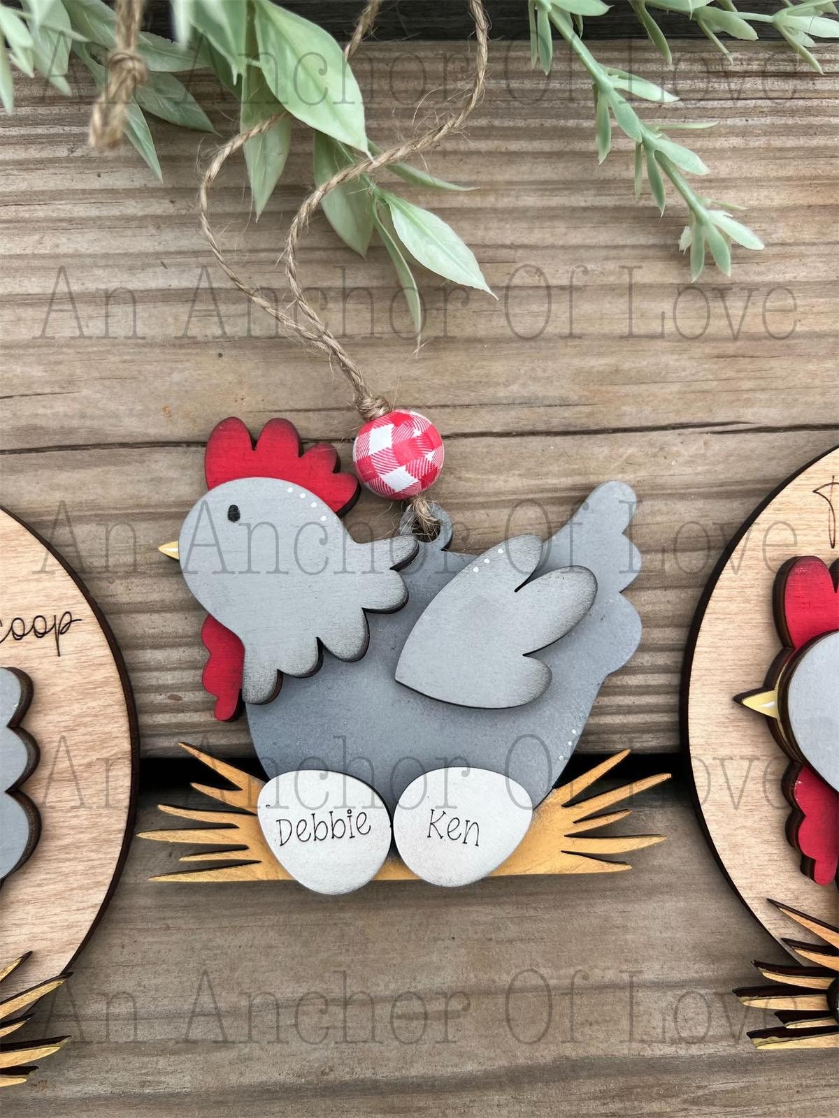 Personalized family Chicken ornament- Christmas ornament / 2024 Christmas ornament /-up to 10 names - personalized family gift