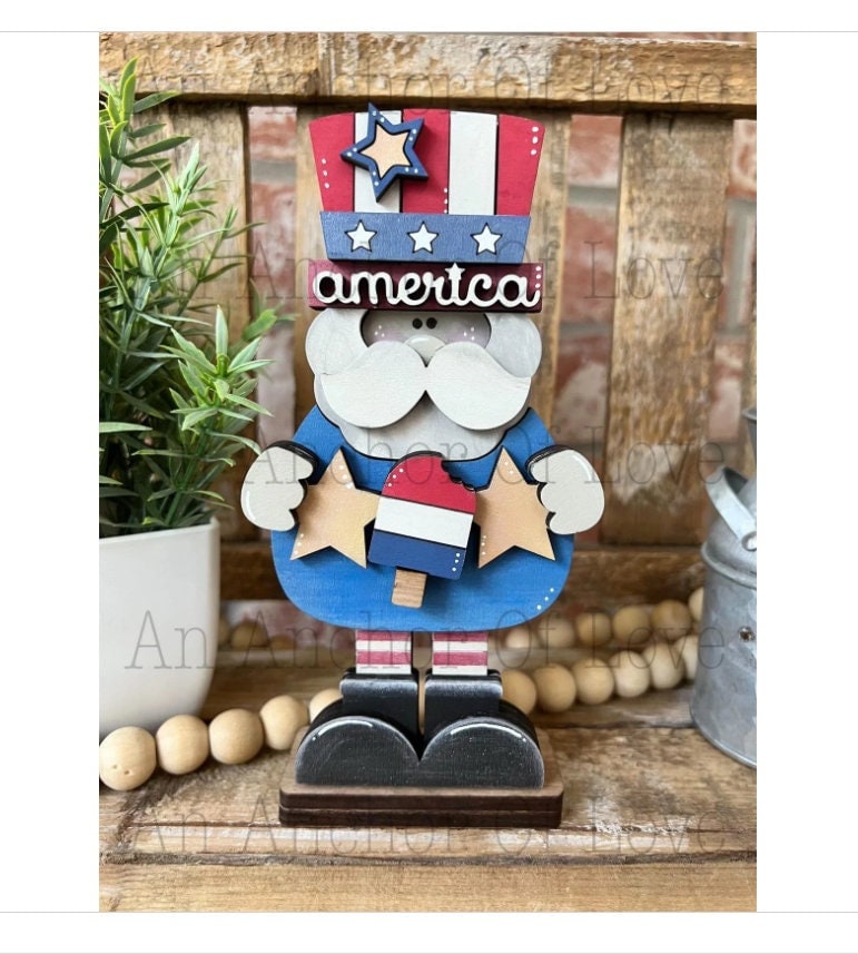 Standing Mini Uncle Sam | Uncle Sam | Fourth of July | Uncle Sam Shelf Sitter | July 4th | 4th of July Decor | Americana decor