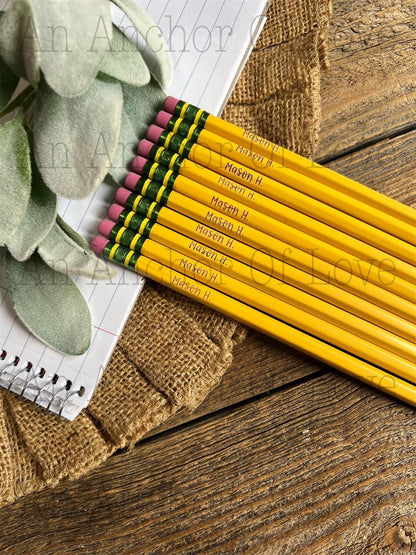 Custom Laser Engraved Wooden pencils-great for back to school-Personalized Engraved Pencils, Ticonderoga #2, pastel color Ticonderoga