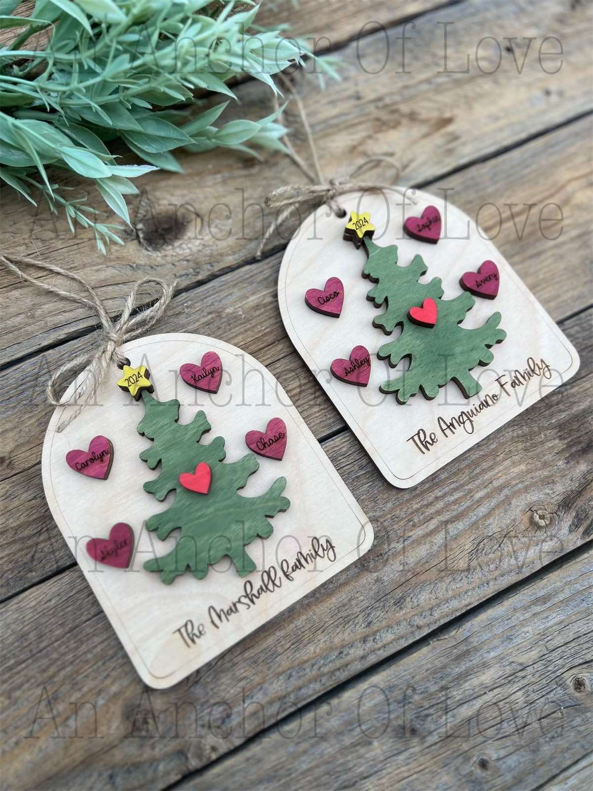 Custom personalized family Christmas tree ornament, Family ornaments, custom ornaments, custom Christmas ornaments, -2024 Ornament