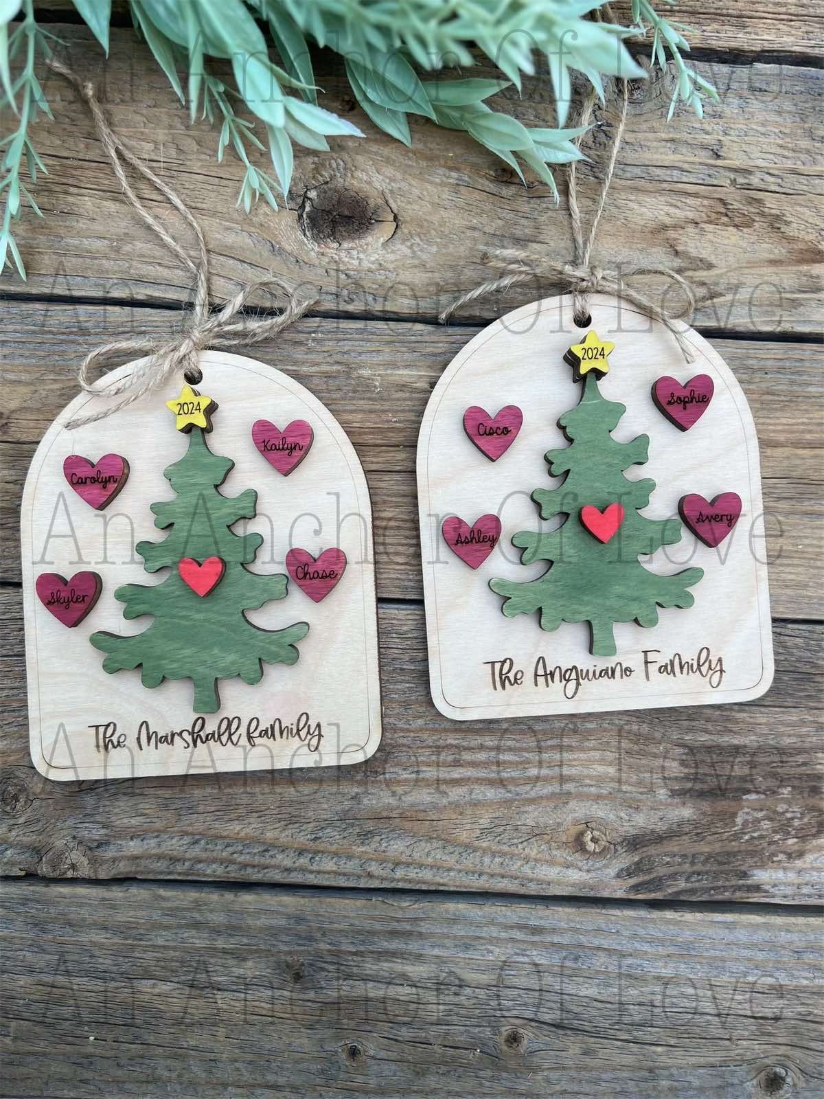 Custom personalized family Christmas tree ornament, Family ornaments, custom ornaments, custom Christmas ornaments, -2024 Ornament