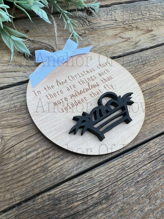 Nativity Ornament, Christmas Ornament, Nativity Scene, Christian Ornament, Religious Ornament, Personalized Ornament, Nativity Decor