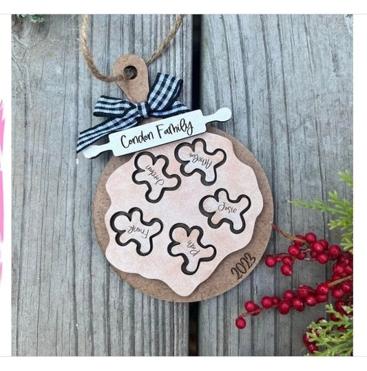 Personalized family cookie dough Christmas ornament / 2024 Christmas ornament /-up to ten names - personalized family gift