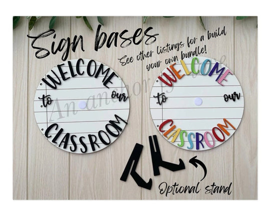 Welcome to our classroom sign BASE ONLY - Interchangeable classroom sign / base only/ see other listings for more options!