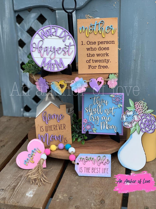 worlds greatest mom tiered tray, mother's day tiered tray, mother's day gifts, mothers day tier tray set, mother's day gift ideas