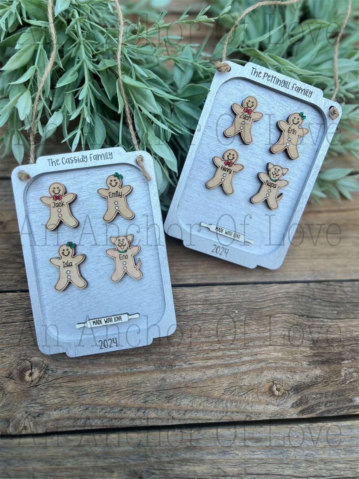 Personalized family gingerbread Christmas ornament /Christmas ornament /-up to 12 names - personalized family gift