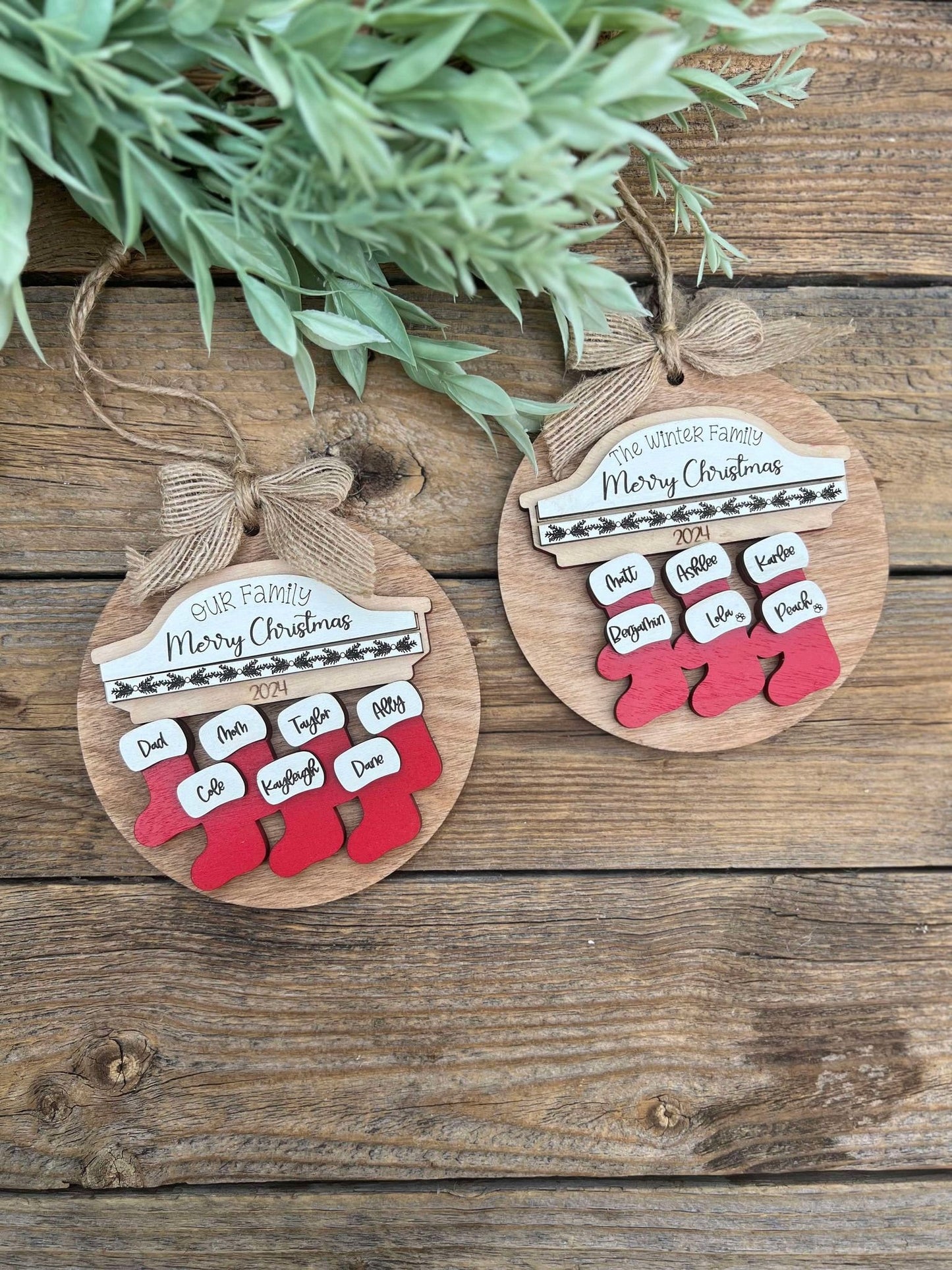 Personalized Family Stocking Ornament | Family Christmas Ornament | Stocking Ornament | Ornament / 2024 Christmas ornament