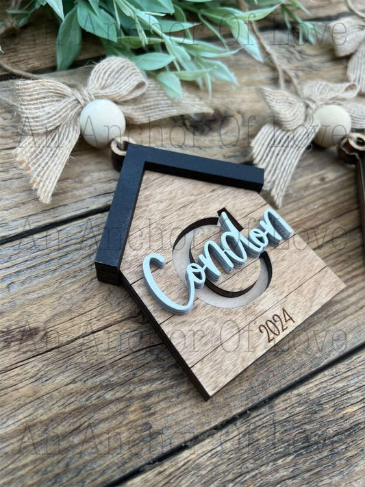Farmhouse Monogram Shiplap Ornament | Personalized Monogram Ornament | Vintage Style  Ornament | Shiplap Ornament | Wood Ornament 2024