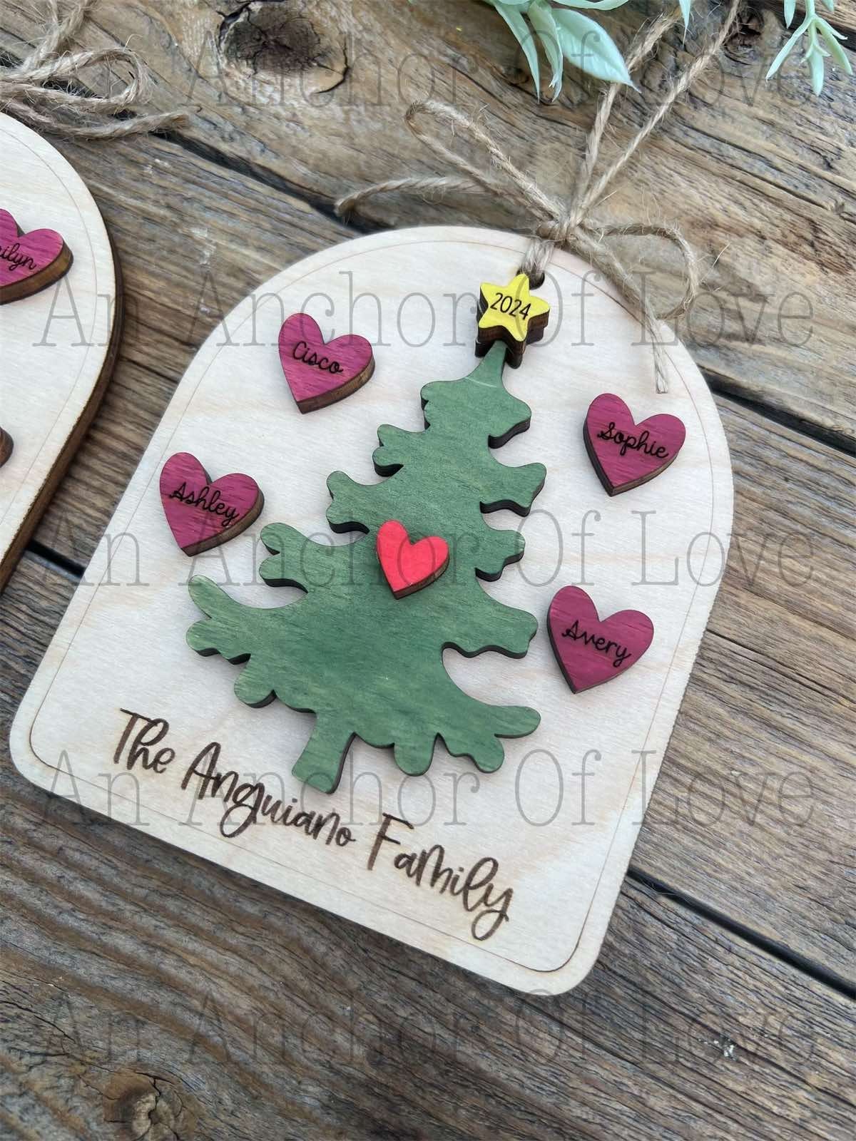 Custom personalized family Christmas tree ornament, Family ornaments, custom ornaments, custom Christmas ornaments, -2024 Ornament