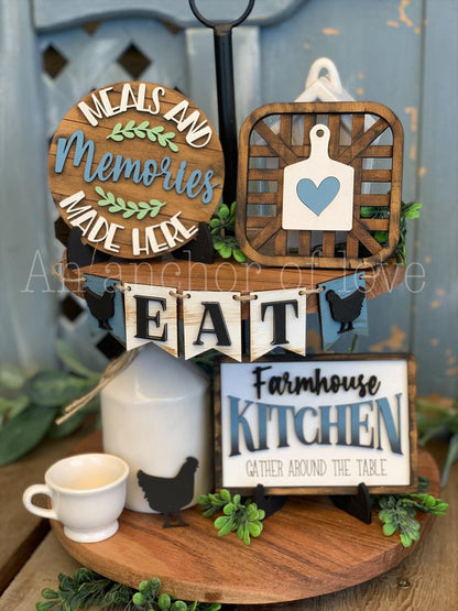 Farmhouse Kitchen Tiered tray decor-Farmhouse Decorations-Tiered Tray Decor