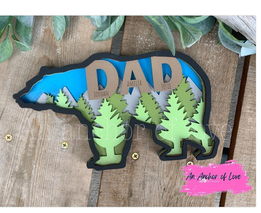 Personalized dad mountain Sign/ Father's Day Gift/Dad can move mountains sign/daddy bear sign