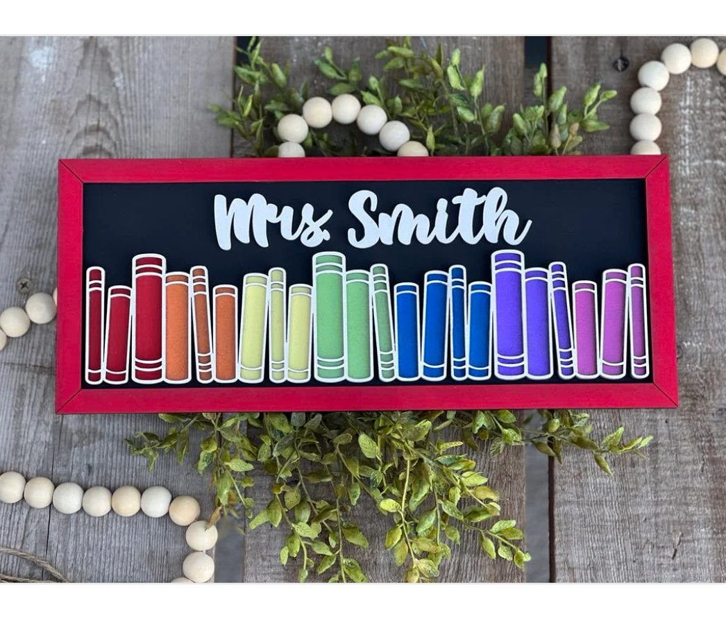 Teachers book sign-Library Sign- Educator Gift- back to school gift