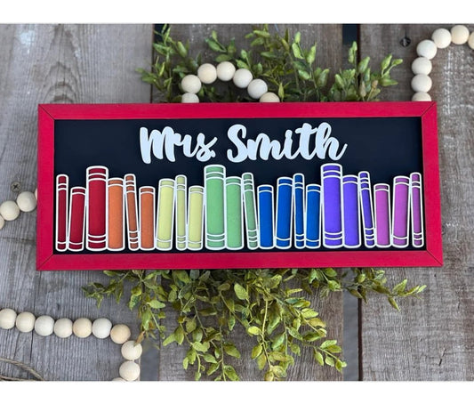 Teachers book sign-Library Sign- Educator Gift- back to school gift