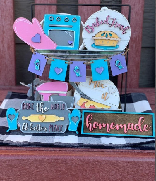 Baking themed tiered tray