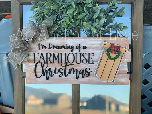 Farmhouse Christmas vintage style sled sign /  Christmas bar sign / Christmas decor / Tray signs / Tray decor / 3d sign / door hanger
