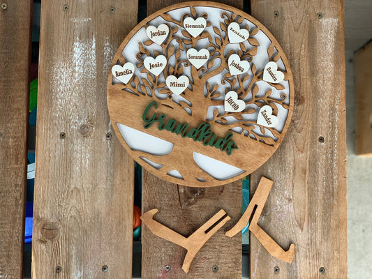 Family tree sign-Grandkids family sign *perfect for grandparents day -family name sign - family tree sign- up to 50 names!
