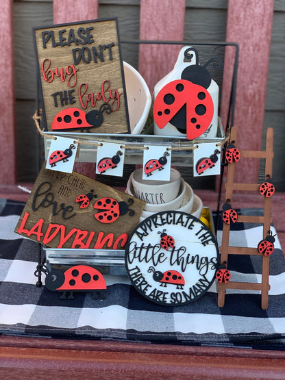 Lady bug tiered tray set | diy set | finished set | single signs available