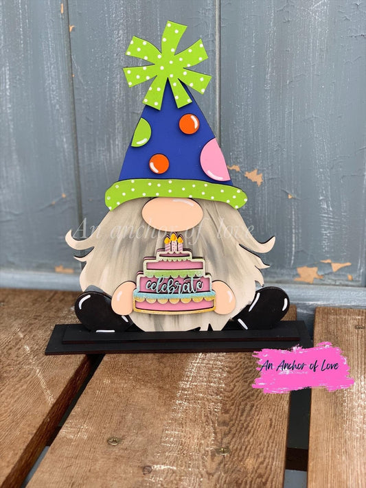 Birthday Standing Gnome -Birthday Gnome-Birthday Sign-Celebration Gnome-Standing gnome