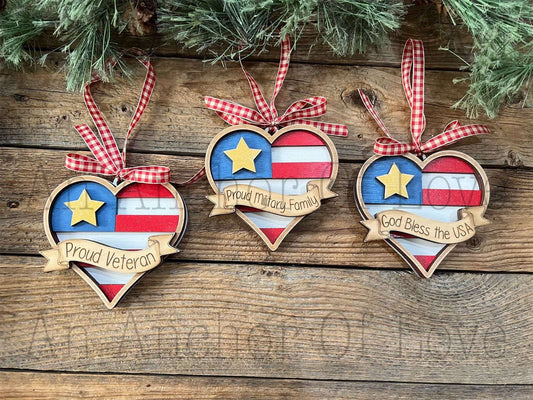 Military -Veteran Ornament- Service ornament Christmas Gift- 2024 - wholesale available