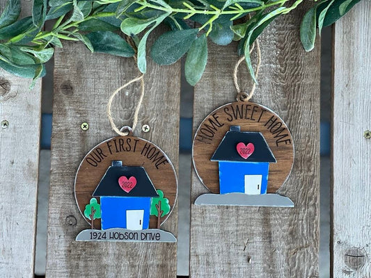 Home Sweet Home Ornament -Happy Holidays 2024- Christmas ornaments- New house Ornament