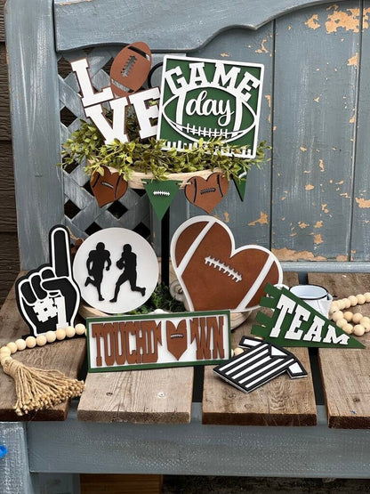 Football themed Tiered Tray Decor-Football Decor-Football Season Decor