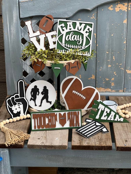 Football themed Tiered Tray Decor-Football Decor-Football Season Decor