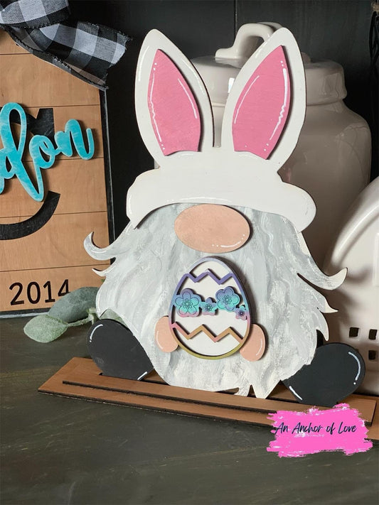 Standing Easter Bunny Gnome- Standing gnome sign- Easter Bunny- Male Gnome