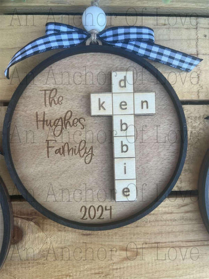 Personalized family scrabble ornament- Christmas ornament / 2024 Christmas ornament /-up to 15 names - personalized family gift