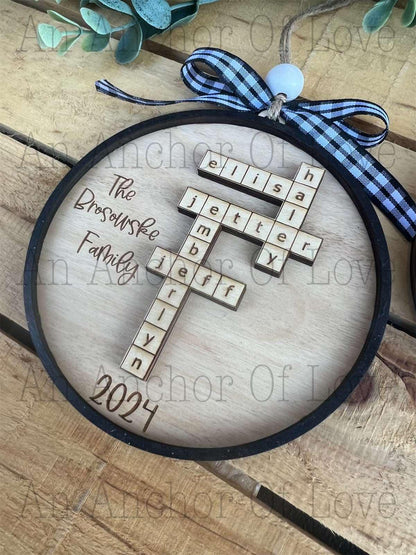 Personalized family scrabble ornament- Christmas ornament / 2024 Christmas ornament /-up to 15 names - personalized family gift