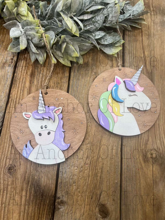 Personalized Unicorn hand painted Christmas ornament- personalized child ornament