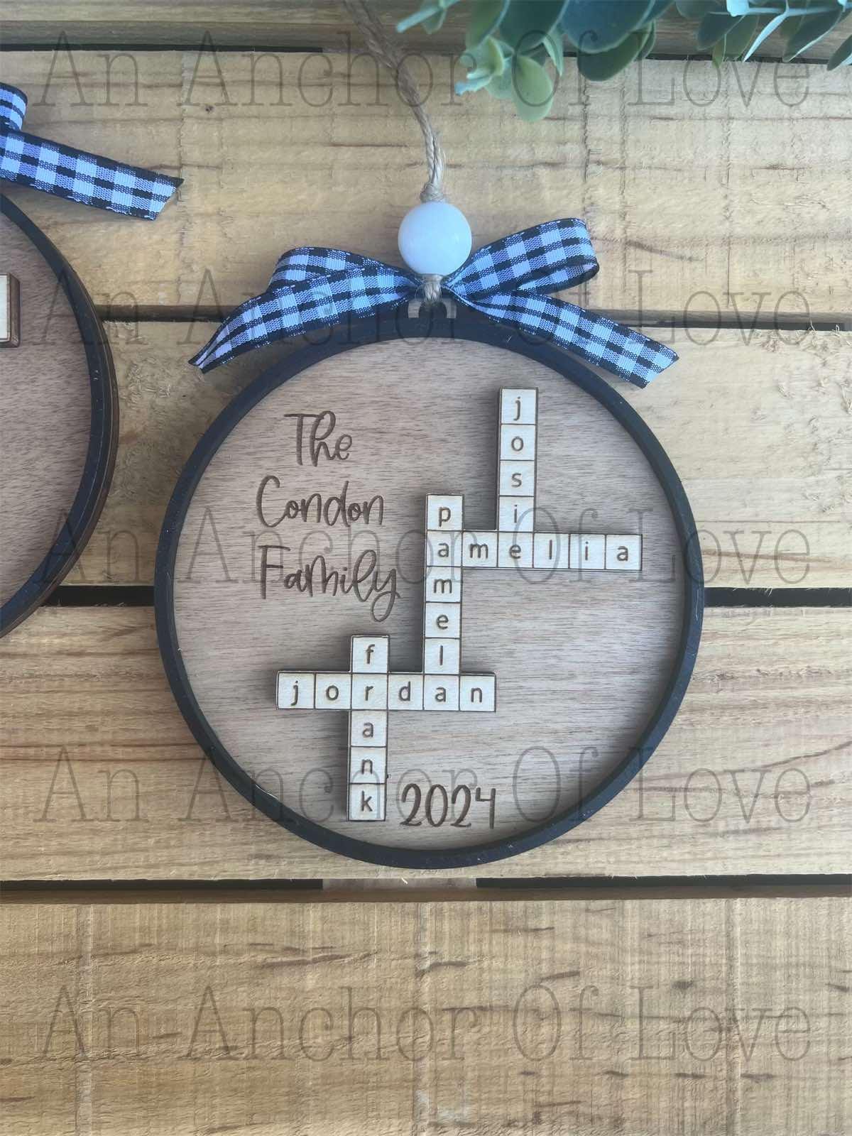 Personalized family scrabble ornament- Christmas ornament / 2024 Christmas ornament /-up to 15 names - personalized family gift