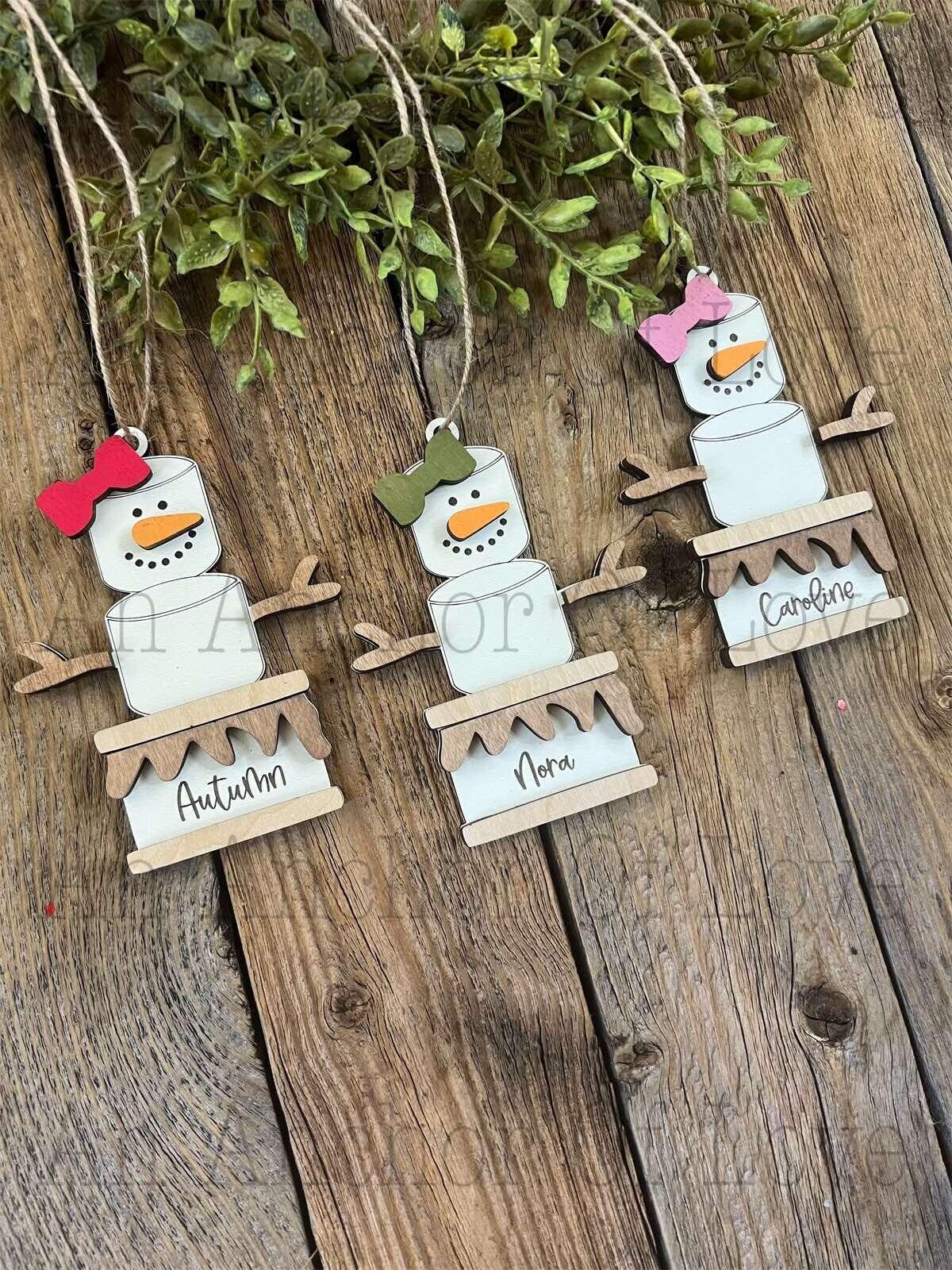 Personalized Snowman Smores Christmas ornament Christmas ornaments 2022 Christmas ornament
