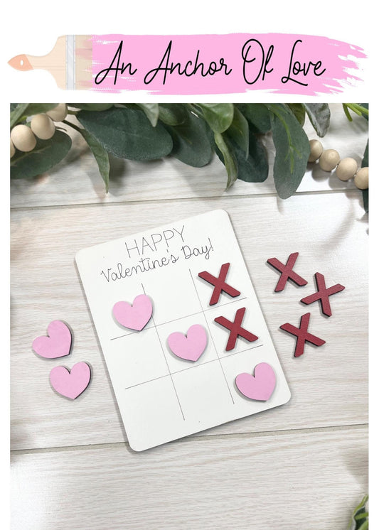 Valentines day  Tic Tac Toe Game - great Valentines Gift-Gift Basket - Kids game-class gift -Valentines day school party