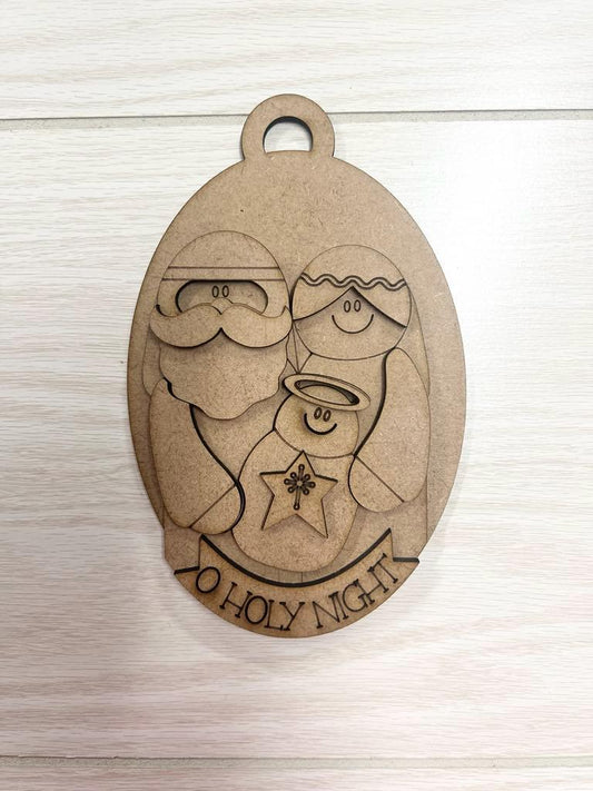 Christmas Blessing Nativity ornament DIY Paint Kit | Laser Cut Wood Blanks | Holiday DIY Kits