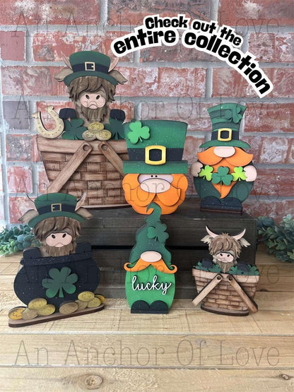 Saint Patricks day highland cow interchangeable Basket large Insert ONLY
