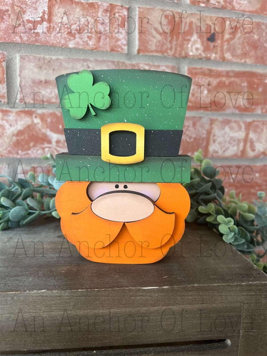 Saint Patricks day chubby leprechaun shelf sitter