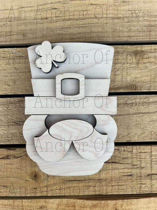 Saint Patricks day chubby leprechaun shelf sitter blank- Laser cut blanks
