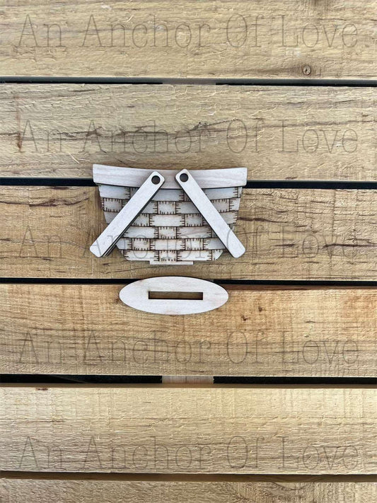 unfinished mini interchangeable basket blank/ Laser cut blanks