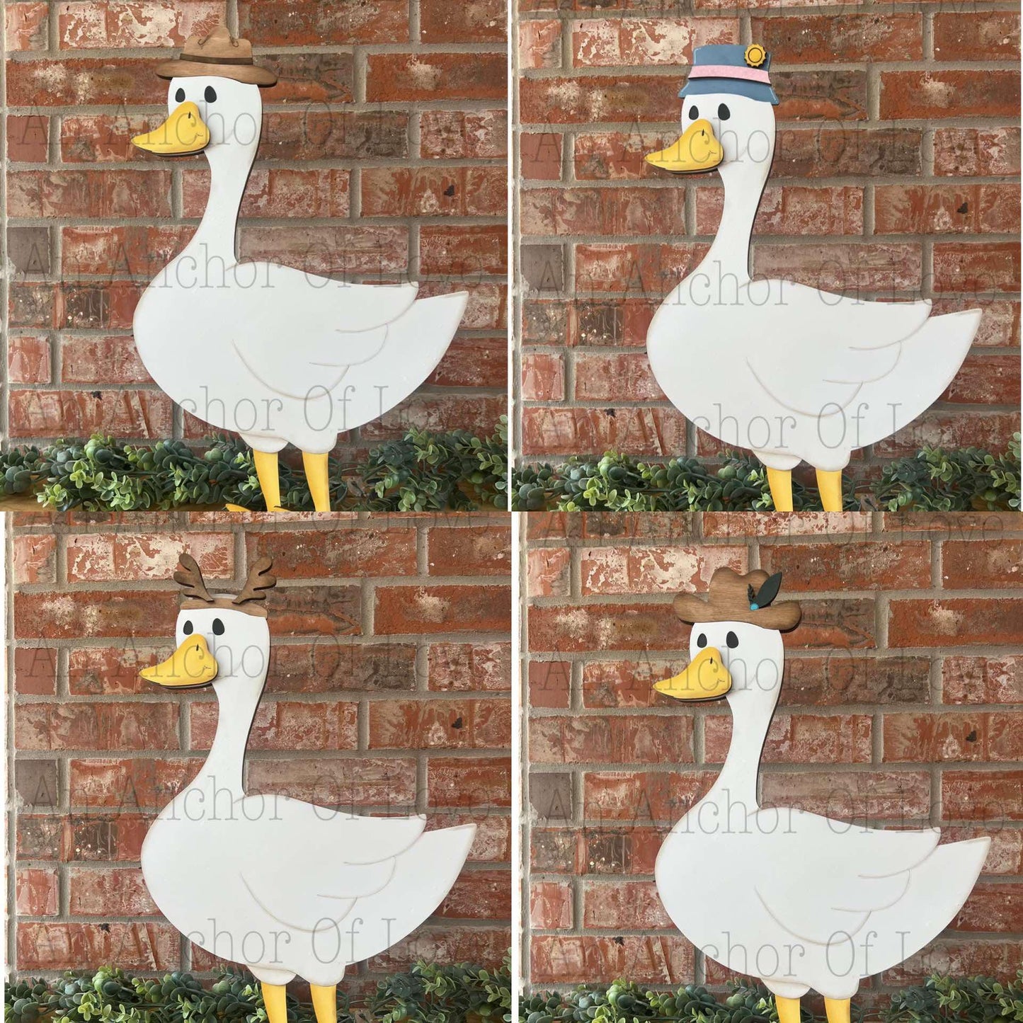 Porch Goose with Interchangeable Hats // viral porch goose Decoration //porch goose Shelf Sitter// Viral Shelf Sitter with hats