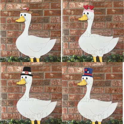 Porch Goose with Interchangeable Hats // viral porch goose Decoration //porch goose Shelf Sitter// Viral Shelf Sitter with hats