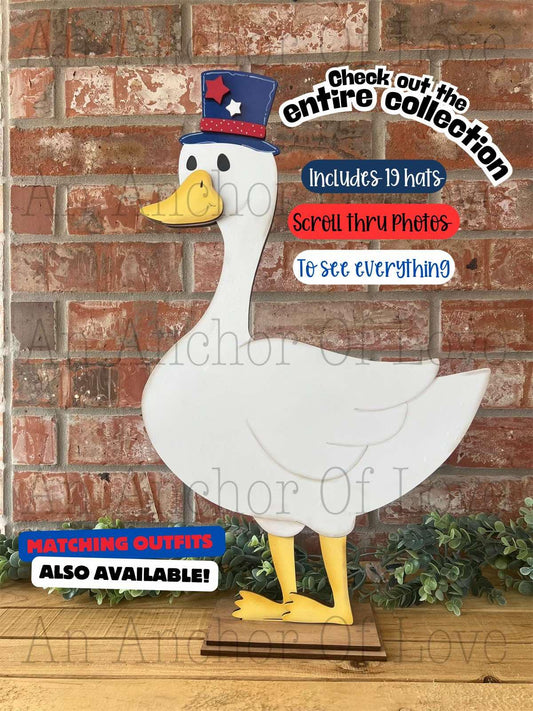Porch Goose with Interchangeable Hats // viral porch goose Decoration //porch goose Shelf Sitter// Viral Shelf Sitter with hats