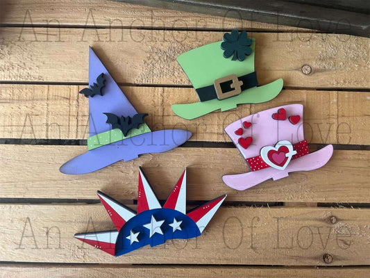 Interchangeable Hats ONLY // Interchangeable HatsONLY for Standing Interchangeable Animals  //Shelf Sitter// Viral Shelf Sitter Hat Add on