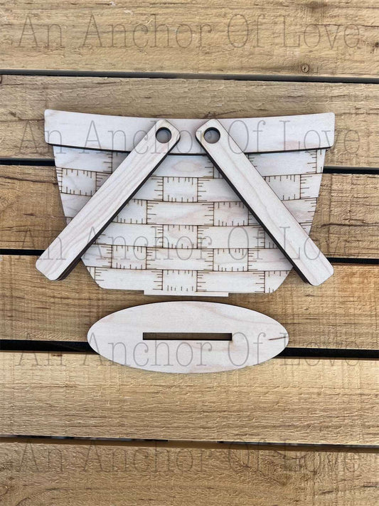 unfinished large interchangeable basket blank/ Laser cut blanks