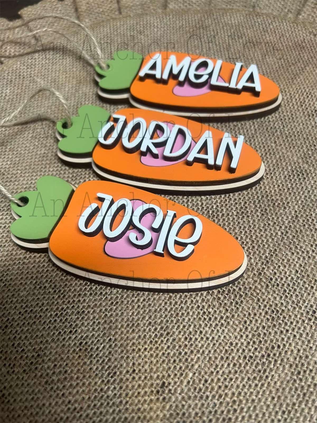 Personalized Easter Basket Tag| Easter Basket Name Tag | Carrot Easter Tag | Kids Easter Basket | Easter Basket Tag | Carrot Name Tag
