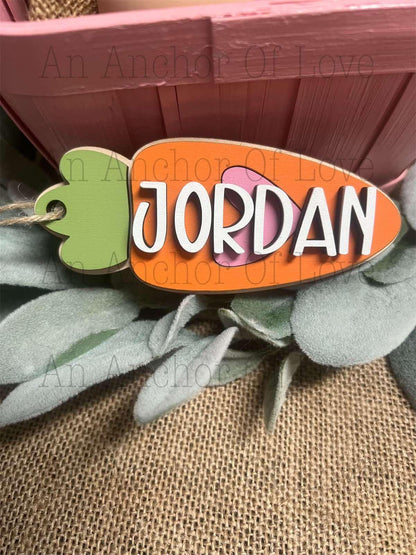 Personalized Easter Basket Tag| Easter Basket Name Tag | Carrot Easter Tag | Kids Easter Basket | Easter Basket Tag | Carrot Name Tag